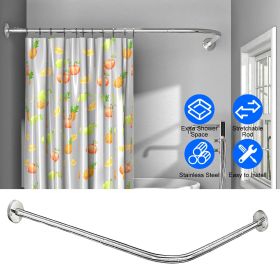 Adjustable L - Shaped Curved Shower Rod, Premium Stainless Steel Rust - Resistant Shower Curtain Rod