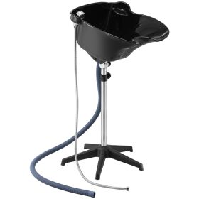 VEVOR Portable Shampoo Bowl, Deep Shampoo Sink with Adjustable Height & Angle, Includes Drain Hose, Shower Head