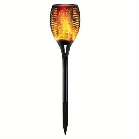 1pc Solar Powered Garden Lights, Outdoor Solar Pathway Torch Light With Flickering And Dancing Flame Light Landscape Lighting For Christmas Hallo (Option: W13186452)