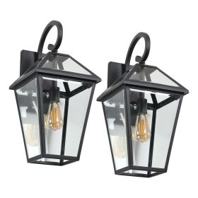 Modern Outdoor Waterproof Wall Lamp 2pack (Option: Black)