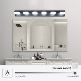 Modern 6 Lights Black LED Makeup Mirror Fixtures For Bathroom And Vanity Unavailable Platforms- Temu (Option: Black)