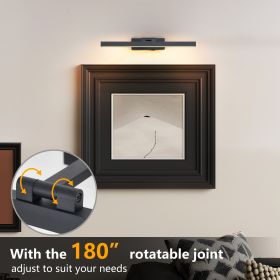 16inch Black Bathroom Light Fixtures Over Mirror Modern Dimmable LED Vanity Light For Bathroom Wall Lighting (Option: Black)